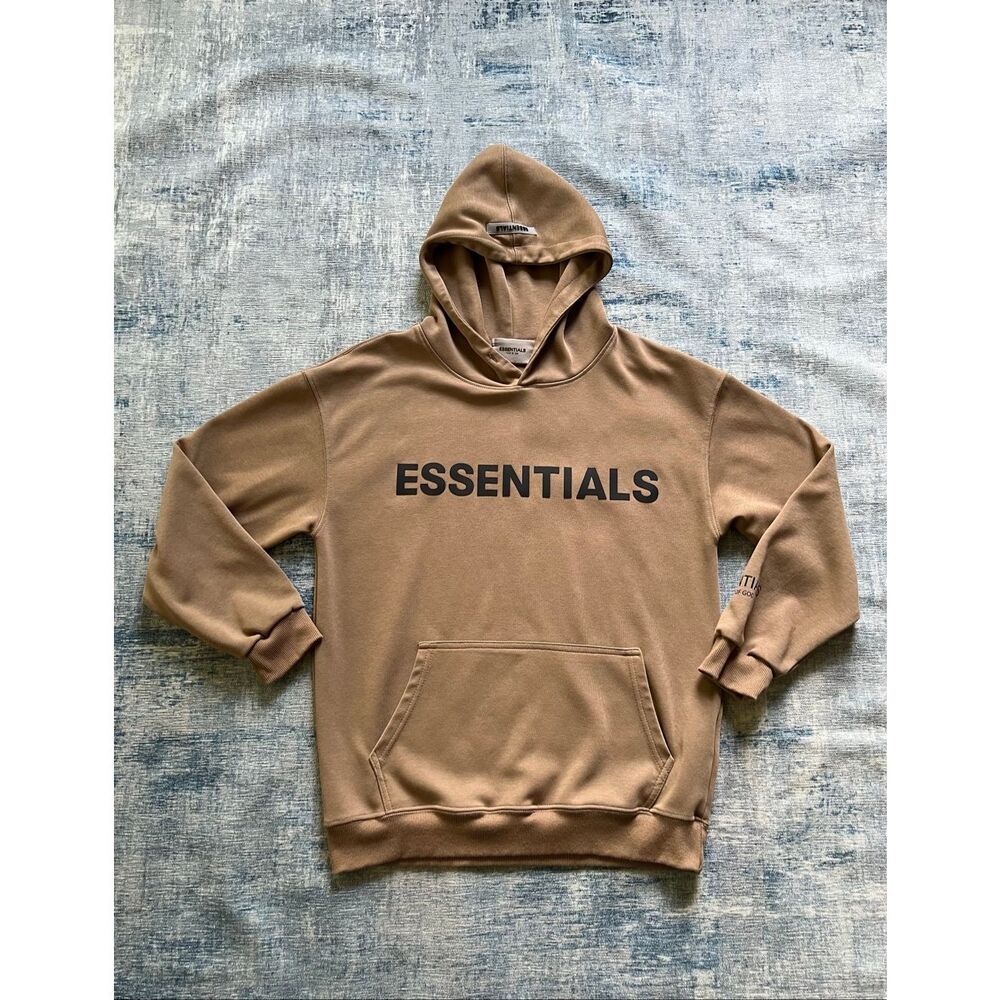 Fear of God FOG Essential Taupe Brown Hoodie Approximate S